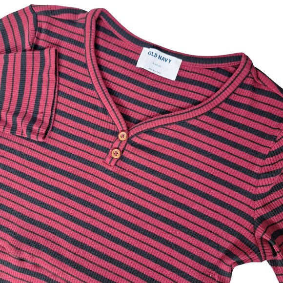 Old Navy Women's Ribbed Knit Striped Tunic Dress Red Black XL - Picture 1 of 4